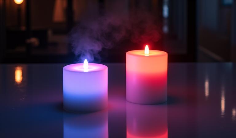 Velas con aroma e iluminación ajustable