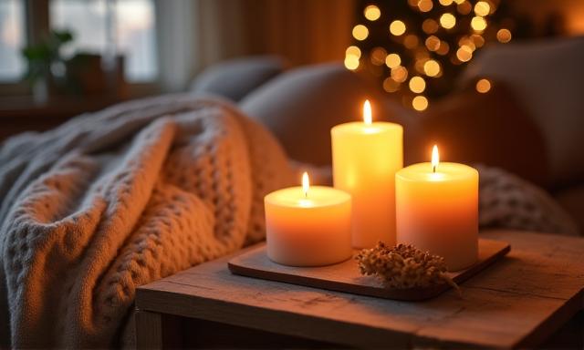 Ambiente acogedor creado con velas aromáticas
