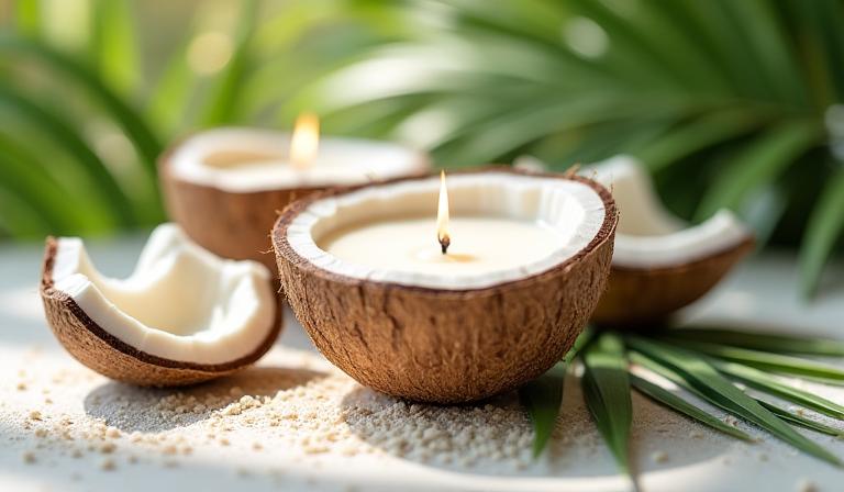 Velas de cera de coco ecológicas