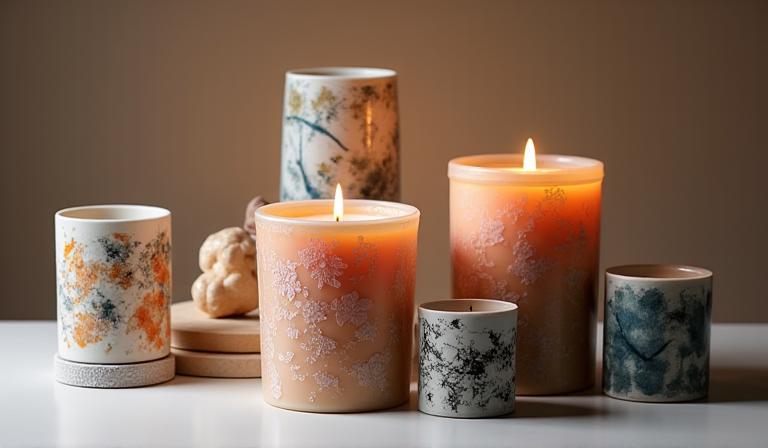 Colaboración con artistas locales en velas de diseño