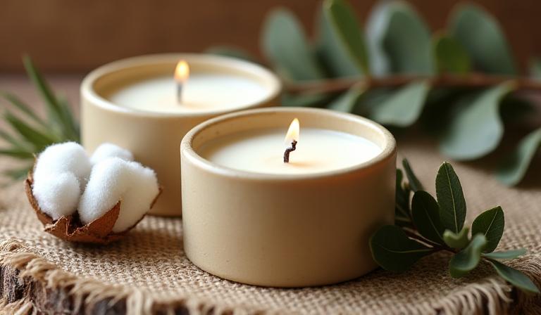 Velas de cera de soja orgánica